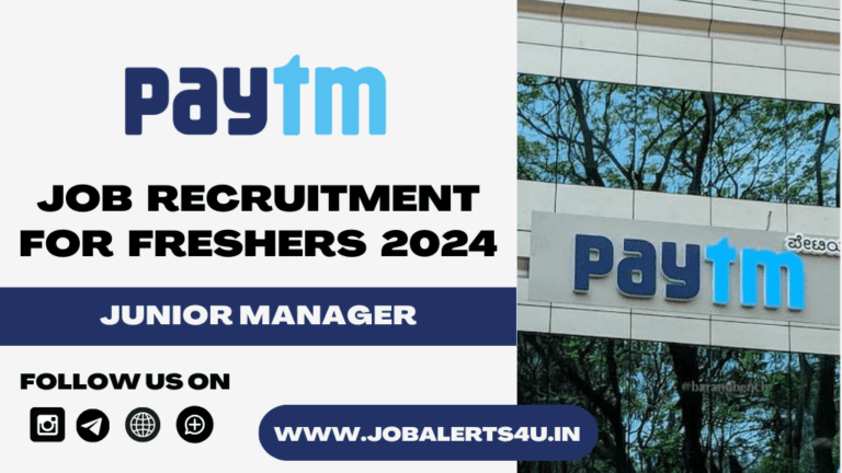 Paytm Hiring For Junior Manager Role 2024