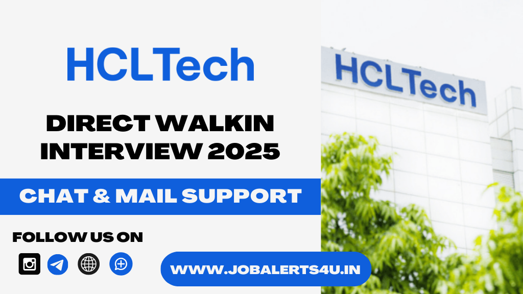 HCLTech Mega Walkin Drive For Freshers 2025