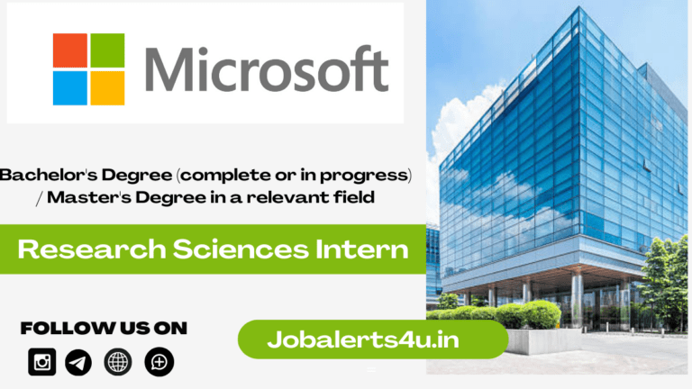 Microsoft Research Sciences Internship