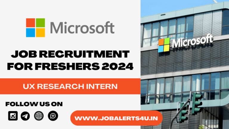 Microsoft Hiring For UX Research Intern 2024