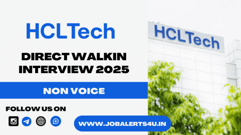HCLTech Walkin Interview For Non Voice 2025