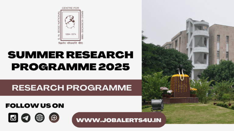 SNBNCBS Summer Research Programme 2025