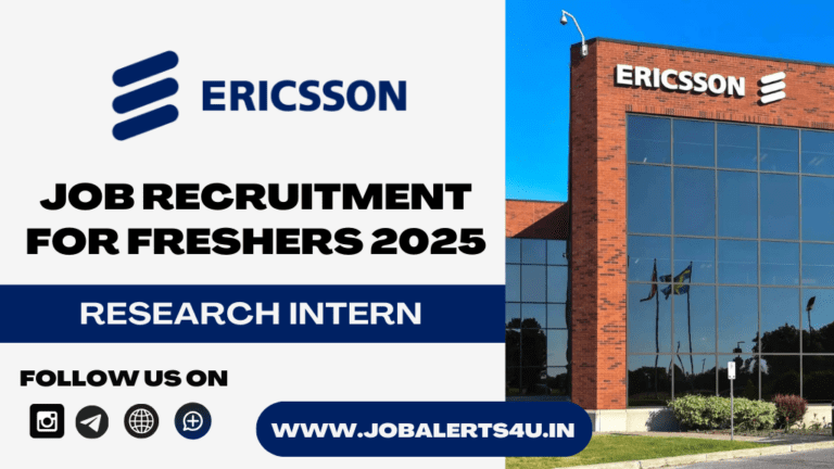 Ericsson is Hiring For Research Intern 2025