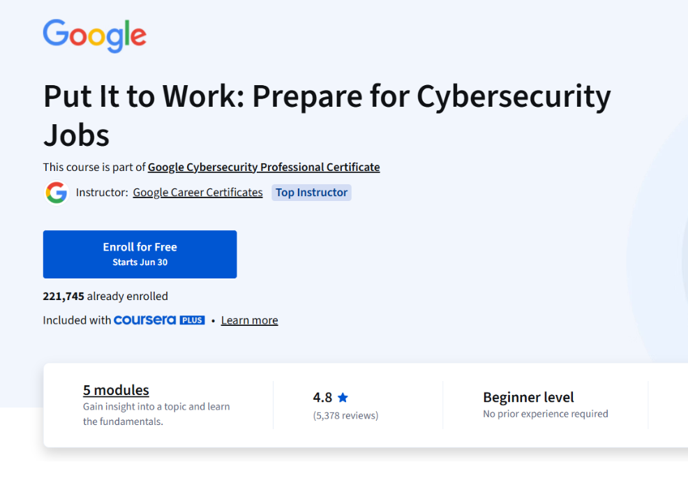 Google Launches Cybersecurity Courses 2025