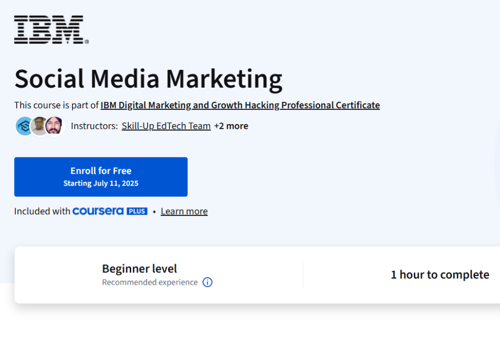 IBM Launch Digital Marketing and Growth Hacking Course 2025