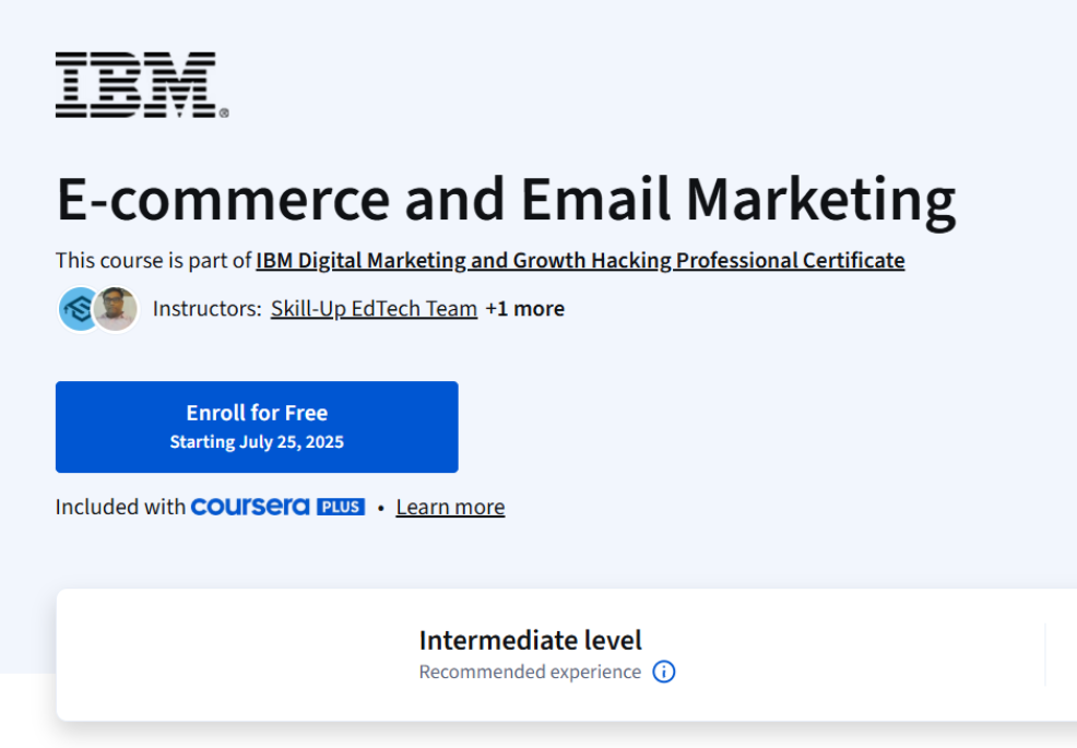 IBM Launch Digital Marketing and Growth Hacking Course 2025