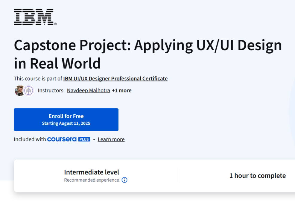 IBM Launch UI/UX Designer Courses 2025