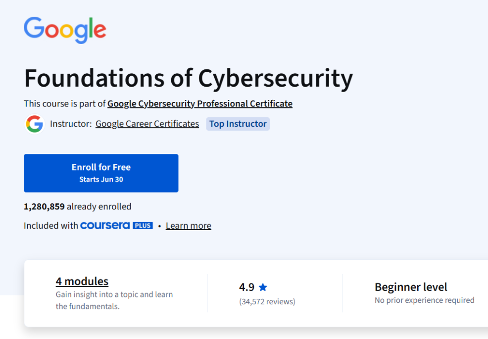 Google Launches Cybersecurity Courses 2025