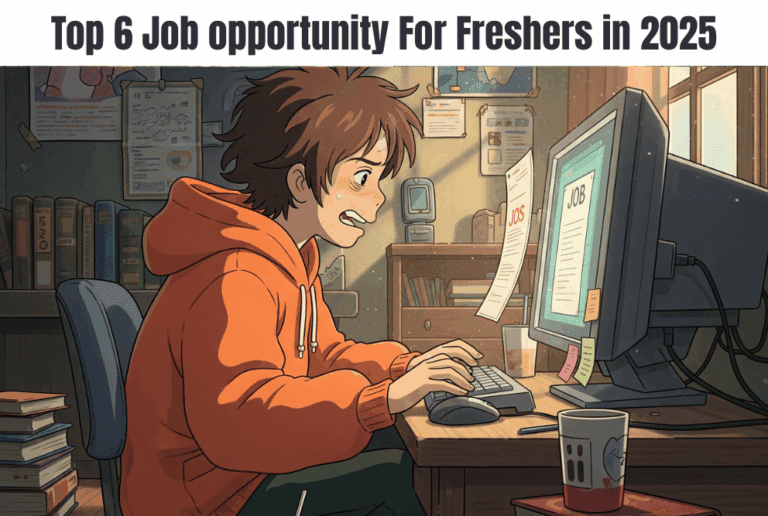 Top 6 Job opportunity For Freshers in 2025