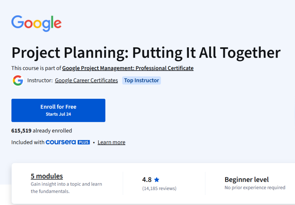 Google Launches Project Management Courses 2025