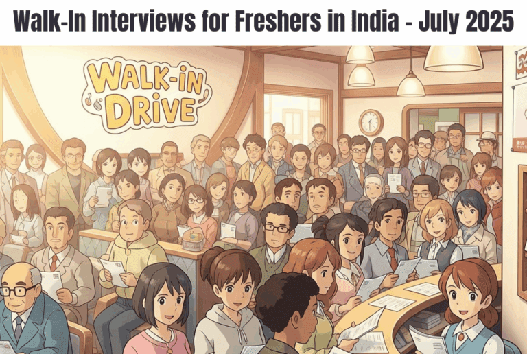 Walk-In Interviews for Freshers in India – July 2025