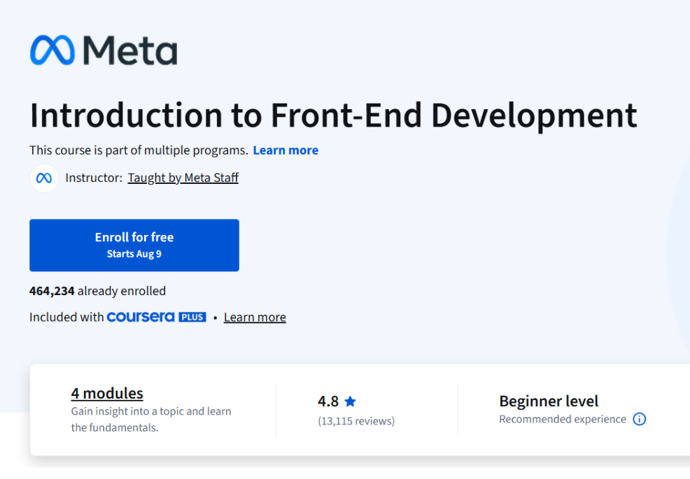 Meta Launches FullStack Developer Courses 2025