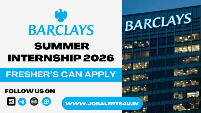 Barclays Operations Analyst Summer Internship 2026