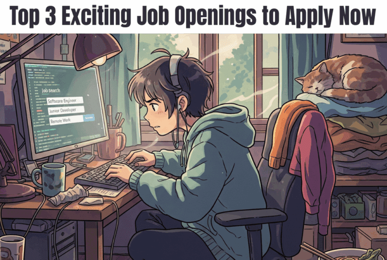 Top 3 Exciting Job Openings to Apply Now