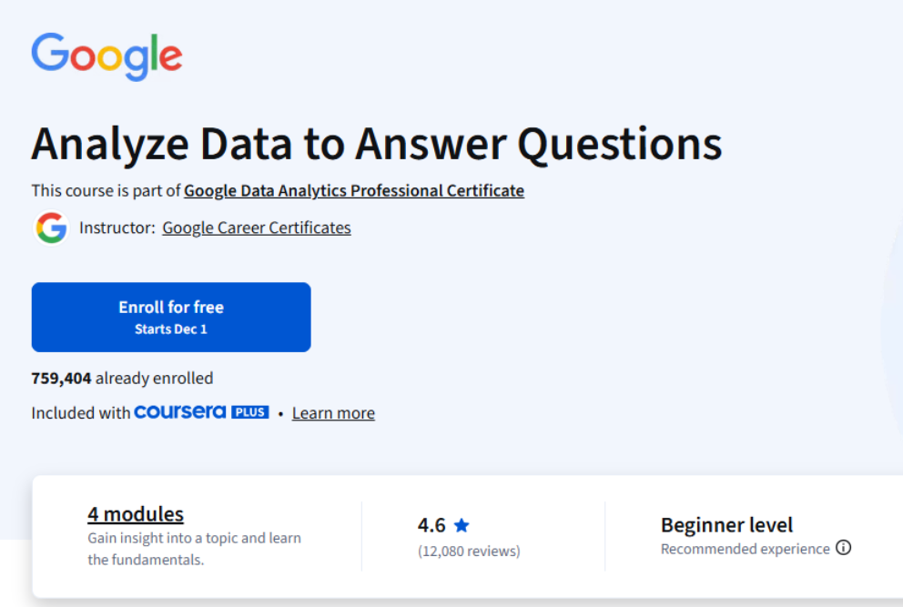 Google Launches Data Analytics Course 2025
